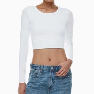 Babaton Crisp White cropped Long Sleeve Tee